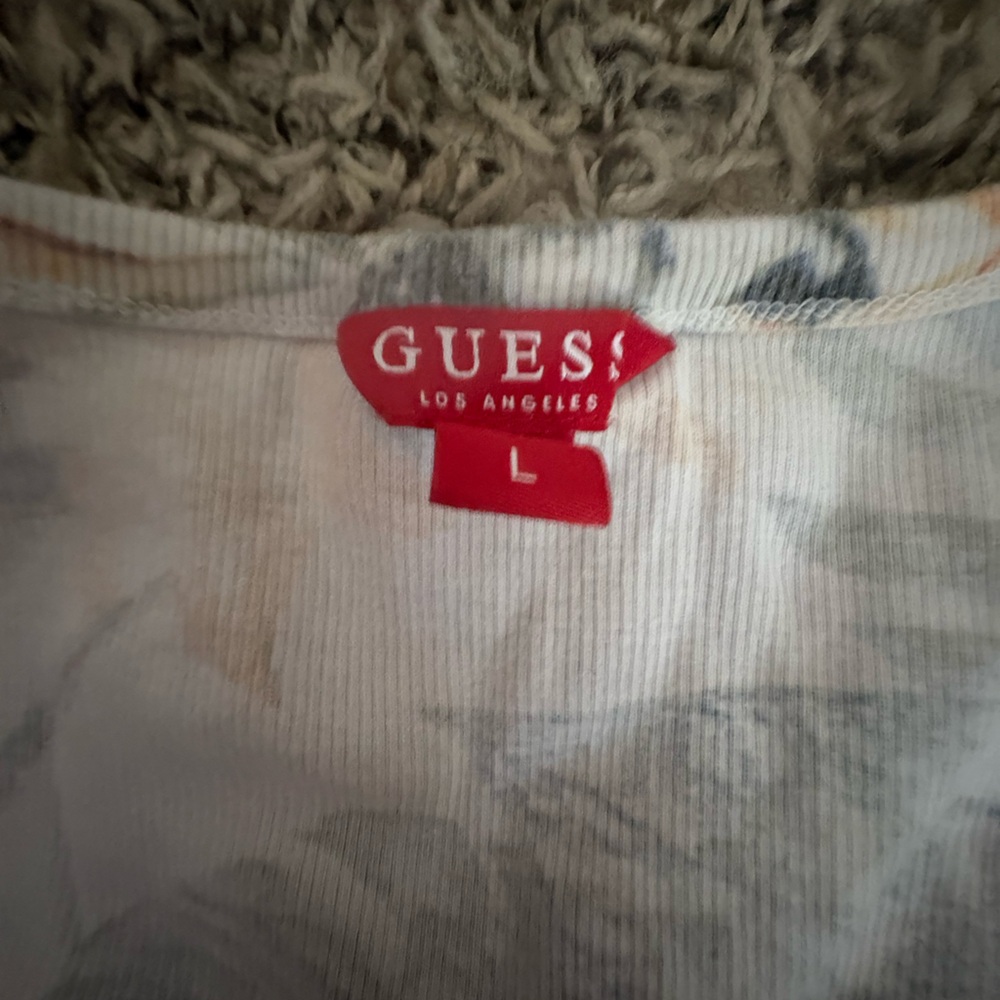 Guess Ivory and Charcoal Tee
